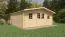 Gartenhaus Wiesencharme 04, Grundfläche 25 m², 44 mm Blockbohlenhaus, Naturbelassen, mit 1 Doppeltür und 2 Einzelfenstern, Satteldach