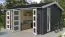 Gartenhaus G268 Carbongrau - 28 mm Blockbohlenhaus, Grundfläche: 15,96 m², Satteldach