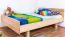Bettrahmen für Kinder / Kinderbett 140 x 200 cm | Massivholz: Buche | Natur Lackiert Abbildung