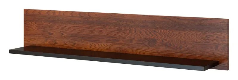 Küchenregal Hängeregal Küchen-Wandregal - 106 cm breit, Farbe: Walnuss / Schwarz Abbildung