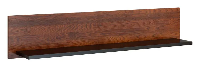Hängeregal, Wandregal, Bücherregal - 106 cm breit, Farbe: Walnuss / Schwarz Abbildung
