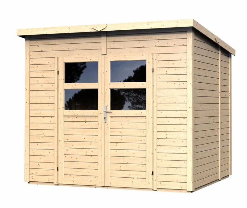 Holz-Gartenhaus 2 x 2,51 Meter (inkl. Dach) | Natur | Pultdach Abbildung