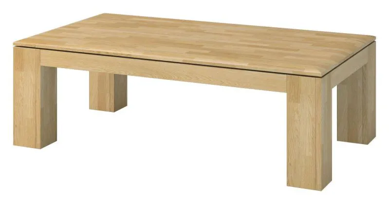Clubtisch Couchtisch Wohnzimmertisch Eiche Massivholz Farbe: Natur 48x120x70 cm Abbildung