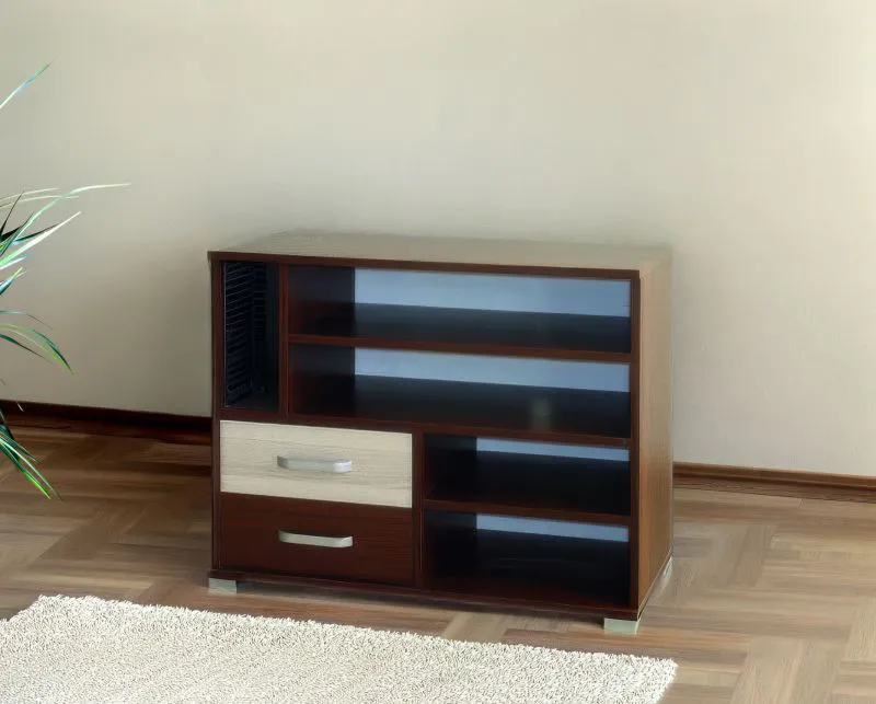 TV-Unterschrank Cikupa 19, Farbe: Nuss / Ulme - Abmessungen: 72 x 90 x 43 cm (H x B x T)