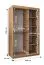 Schiebetürenschrank / Kleiderschrank Jan 02A, Farbe: Eiche Sonoma / Schwarz - Abmessungen: 200 x 120 x 62 cm ( H x B x T)