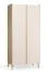 Drehtürenschrank | 2 Türen | Farbe: Beige | 5 Fächer | 2 Kleiderstangen | Soft-Close-Funktion | Maße: 94,5 x 60 x 204 cm | inkl. LED-Beleuchtung