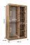 Schiebetürenschrank Lagginhorn 06, Farbe: Weiß, 1,2 Meter breit, Aluminiumschienen, eine Spiegeltür, Kleiderschrank, fünf Fächer, zwei Kleiderstangen