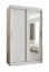 Kleiderschrank Aletschhorn 06, 1,2 Meter breit, Farbe: Weiß, eine Spiegeltür, Aluminiumschienen, fünf Fächer, Schiebetürenschrank, zwei Kleiderstangen