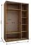 Kleiderschrank / Schiebetürenschrank | Spiegel | 245,5 x 150 x 64 cm | Soft-Close-Funktion | Farbe: Eiche Artisan | 2 Kleiderstangen | 2 Schiebetüren