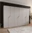 Drehtürenschrank | Farbe: Kaschmir | 6 Türen | 3 Kleiderstangen | ABS-Kanten | Griffe: Gold | Maße: 300 x 52 x 202 cm | Soft-Close-Funktion | 3 Fächer