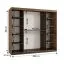 Schiebetürenschrank | Farbe: Walnuss Warmia | dekorativer Spiegel | 200 x 62 x 200 cm | 10 Fächer | 2 Kleiderstangen | Moderne Details | Kleiderschrank