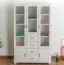 Garderobenschrank Kiefer massiv, Farbe: Weiß 195x121x50 cm
