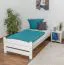 Kinderbett / Jugendbett Buche massiv Vollholz weiß lackiert 118, inkl. Lattenrost - Abmessung 90 x 200 cm