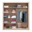 Kleiderschrank mit Spiegel, Farbe: Eiche - Abmessungen: 215 x 200 x 60 cm (H x B x T)