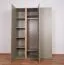 Moderner Kleiderschrank Fricourt 01, Mintgrün / Eiche dunkel, 195 x 145 x 50 cm, mit 9 Fächern und 2 Kleiderstangen, ABS-Kanten, robust und langlebig