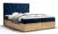 Boxspringbett im eleganten Design Pilio 25, Farbe: Blau / Eiche Golden Craft - Liegefläche: 160 x 200 cm (B x L)