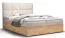 Großes Boxspringbett mit modernen Design Pilio 56, Farbe: Beige / Eiche Golden Craft - Liegefläche: 180 x 200 cm (B x L)
