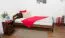 Kinderbett / Jugendbett Kiefer Vollholz massiv Nussfarben A6, inkl. Lattenrost - Abmessung 90 x 200 cm