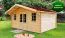 Holz-Gartenhaus 4,98 x 7,98 Meter (inkl. Dach) | Naturbelassen | Satteldach | 44 mm Blockbohlen-Haus Abbildung