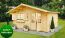 Holz-Gartenhaus 4,46 x 4,46 Meter (inkl. Dach) | Naturbelassen | Satteldach | 44 mm Blockbohlen-Haus Abbildung