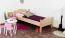 Bettrahmen für Kinder / Kinderbett 80 x 200 cm | Massivholz: Buche | Natur Lackiert Abbildung