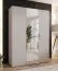 Drehtürenschrank / Kleiderschrank | 1 Spiegeltür | Farbe: Kaschmir | 2 Fächer | Griffe: Gold | 2 Kleiderstangen | Soft-Close | Maße: 150 x 52 x 202 cm