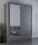 1,5 Meter breiter Schiebetürenschrank / Kleiderschrank mit Spiegel | Grau | Lusatian 09 | 218 x 150 x 61 cm | 2 Türen | 2 Schubladen | 6 Fächer
