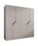 Kleiderschrank | 4-Türig | Farbe: Kaschmir | 2 Fächer | 2 Kleiderstangen | Griffe: Schwarz | Soft-Close-Funktion | Maße: 200 x 52 x 202 cm | ABS-Kanten