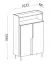 Kommode | Farbe: Eiche Mavelie / Macadamia | 2 Drehtüren | 3 Fächer | 103 x 42 x 160 cm | Highboard | Push-to-open Funktion | Metallbeine