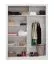Kleiderschrank mit Spiegel, Farbe: Weiß - Abmessungen: 215 x 160 x 60 cm (H x B x T)