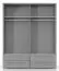 187 cm breiter Kleiderschrank mit 4 Türen, 2 Fächern und 4 Schubladen | Farbe: Weiß | Tiefe: 60 cm Abbildung