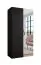 Kleiderschrank | 1 Spiegeltür | Farbe: Schwarz | 1 Fach | 1 Meter breit | Griffe: Kaschmir | 1 Kleiderstange | Maße: 100 x 52 x 202 cm | Soft-Close-Funktion