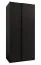 Kleiderschrank / Schiebetürenschrank | 245,5 x 110 x 64 cm | 2 Schiebetüren | 6 Fächer | 2 Kleiderstangen | 6 Einlegeböden | Farbe: Schwarz |Soft-Close