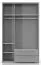 Drehtürenschrank / Kleiderschrank mit LED-Rahmen Siumu 27, Farbe: Weiß / Weiß Hochglanz - 226 x 142 x 60 cm (H x B x T)