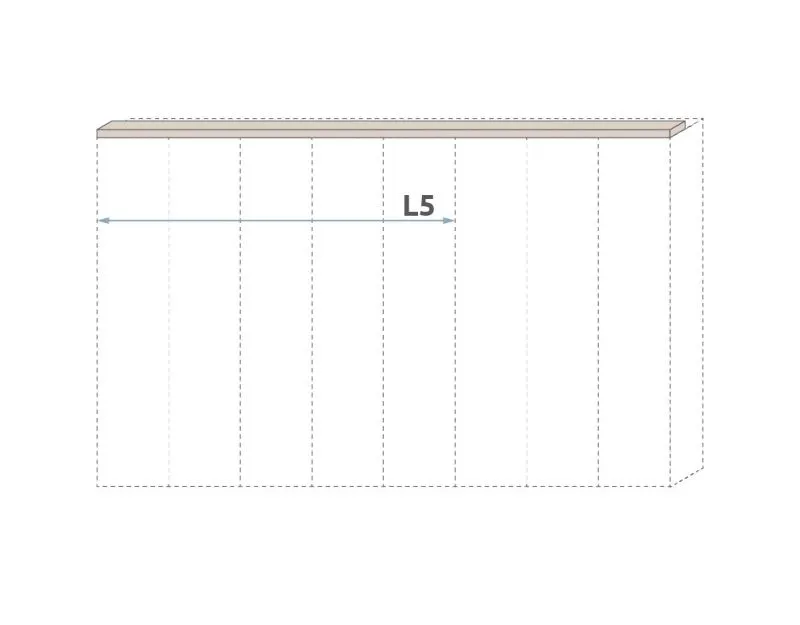 Oberer Rahmen für Drehtürenschrank / Kleiderschrank Neiafu und Anbaumodule, Farbe: Kaschmir, Breite: 227 cm