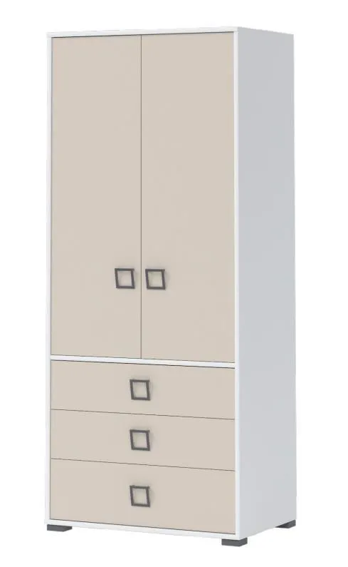 Kleiderschrank Kinderzimmer Weiß 198x84x56 cm Abbildung