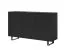 Dunkle Kommode mit sechs Fächer Zapopan 14, fürs Vorzimmer, Farbe: Schwarz, Maße: 100 x 150 x 40 cm, sehr gut kombinierbar, drei Türen