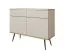 Schlichte Kommode mit zwei Schubladen Horsham 63, Farbe: Beige, zwei Türen, Push-to-open Funktion, vier Fächer, ABS-Kantenschutz, modernes Design