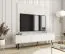 Großer TV-Schrank mit drei Kippfächer Horsham 24, Farbe: Weiß, hängend montierbar, Beine: Schwarz, Maße: 53 x 175 x 32 cm, Push-to-open Funktion