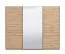 Kleiderschrank | 3-türig | 1 Spiegeltür | Farbe: Eiche Artisan | 3 Kleiderstangen | Maße: 167 x 61 x 217 cm | Schiebetürenschrank | sehr breit | 3 Fächer