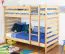 Kinderbett / Etagenbett Buche massiv Vollholz natur 119 – Liegeflächen: 90 x 200 cm (B x L)