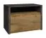 Nachtkästchen Selun 22, Farbe: Eiche Dunkelbraun / Grau - 45 x 50 x 43 cm (H x B x T)