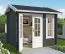 Gartenhaus G222 Carbongrau inkl. Fußboden - 44 mm Blockbohlenhaus, Grundfläche: 4,61 m², Satteldach