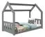Bettrahmen für Kinder / Kinderbett 80 x 160 cm | Massivholz: Kiefer | Grau Lackiert Abbildung