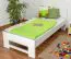 Kinderbett 90 x 200 cm | Massivholz: Buche | Weiß Lackiert Abbildung