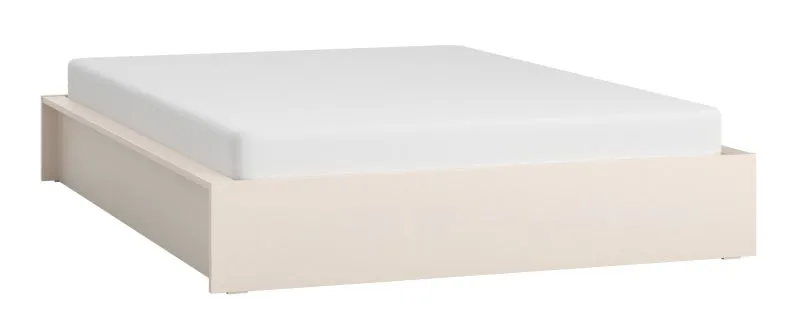 Doppelbett / Gästebett | ohne Kopfteil | Farbe: Beige | Liegefläche: 160 x 200 cm | inkl. Hublift Lattenrost | für Erholsamen Schlaf | minimalistisches Design