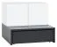 Jugendzimmer - Kommode Marincho 03, 2-teilig, Farbe: Weiß / Schwarz - Abmessungen: 89 x 107 x 95 cm (H x B x T)