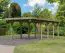Einzelcarport Classic 3 mit PVC-Dach Variante B SET inkl. einem Einfahrtsbogen, Farbe: Natur KDI, Grundfläche: 21,21 m²