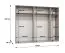 Kleiderschrank | 5-Türig | Farbe: Schwarz | 2,5 Meter breit | Griffe: Schwarz | 3 Kleiderstangen | 3 Fächer | Maße: 250 x 52 x 202 cm | ABS-Kantenschutz