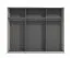 Kleiderschrank | 3-türig | 1 Spiegeltür | Farbe: Kaschmir | 3 Kleiderstangen | Maße: 167 x 61 x 217 cm | Schiebetürenschrank | sehr breit | 3 Fächer
